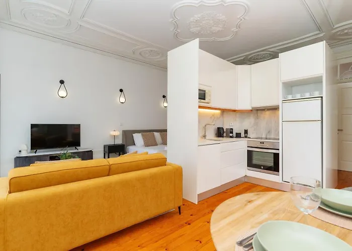 Loft With Private Balcony And A Classic Ceiling